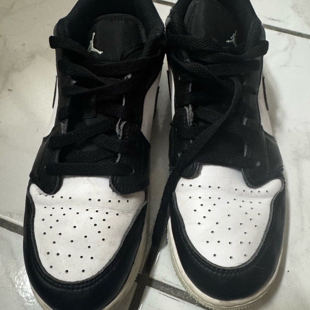 Jordan Black and White Athletic Shoes